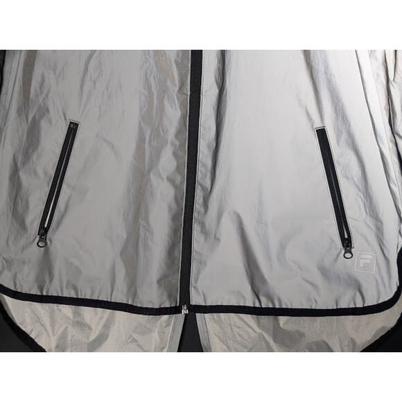 FILA Reflective sport windbreaker Jacket Silver size Medium Athletica Gorpcore - Picture 3 of 7